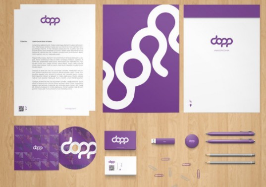 Fashion Purple Stationery Branding PSD Mockup