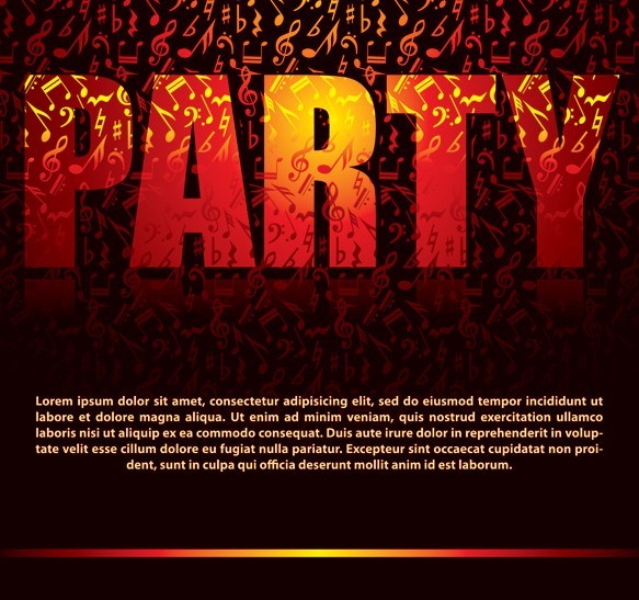 Bright Party Music Background Vector 02