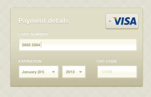 Credit Card Payment Details Interface PSD