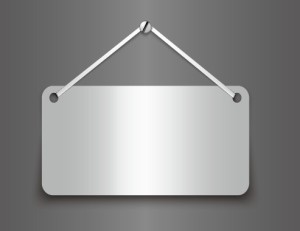 Metallic Board Hanging From A Nail Vector
