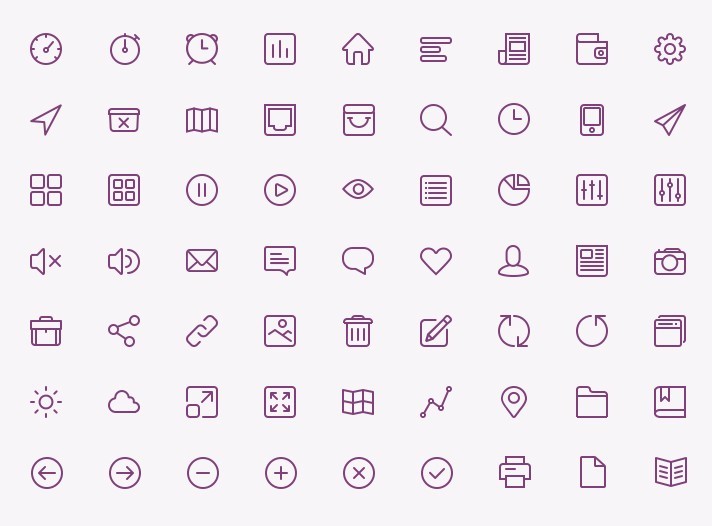Minimal Line Icons Set PSD
