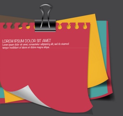 Set Of Vector Colored Sticky Notes 02