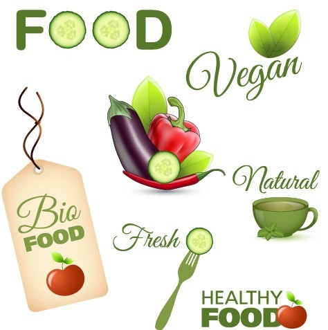 Set Of Vector Fresh Natural Healthy Food Icons 01
