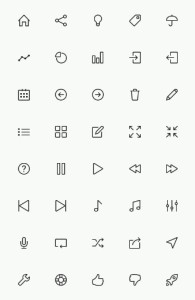 Simple Flat Line Icons Set PSD Vol.2
