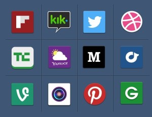 12 Flat Web Service Icons PSD