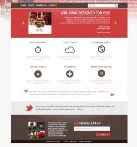 Red and White Business Website Template PSD