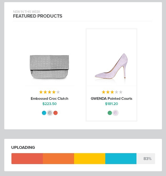 Stylish Flat Web UI Kit PSD