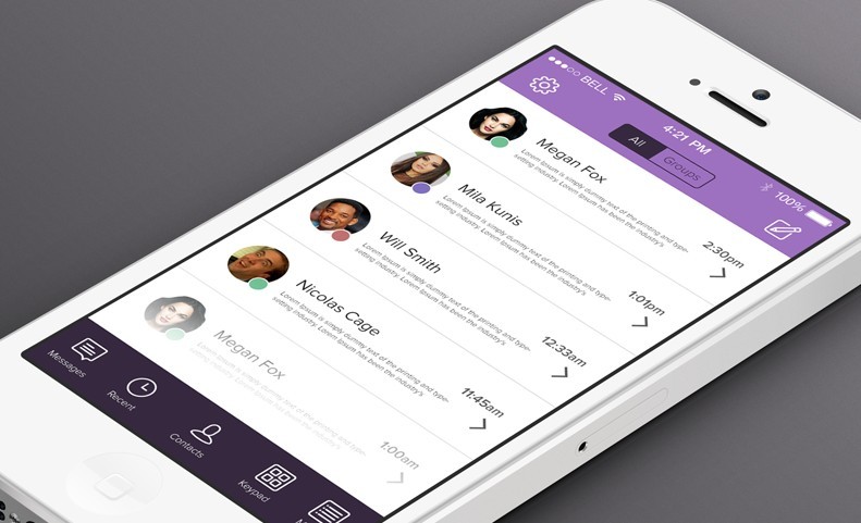 Viber App GUI For iOS 7 PSD