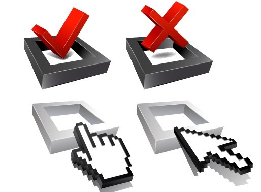 3D Checkboxes Designs Vector