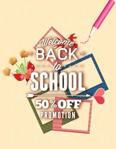 Clean Back To School Sale Flyer Template Vector 05