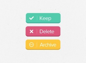 3 Colors Flat Web Button Templates PSD