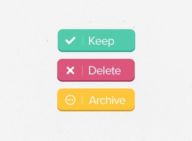 3 Colors Flat Web Button Templates PSD