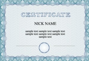 Simple Blue Vector Certificate Template
