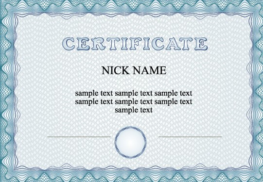 Simple Blue Vector Certificate Template