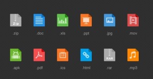 Flat File Type Icon Set PSD