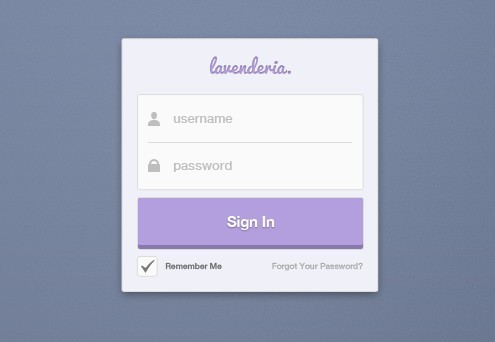 Flat Purple Login Form PSD