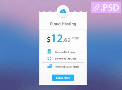 Clean Pricing Table Template PSD