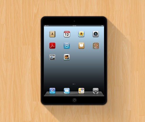 Dark iPad Mini Mockup PSD