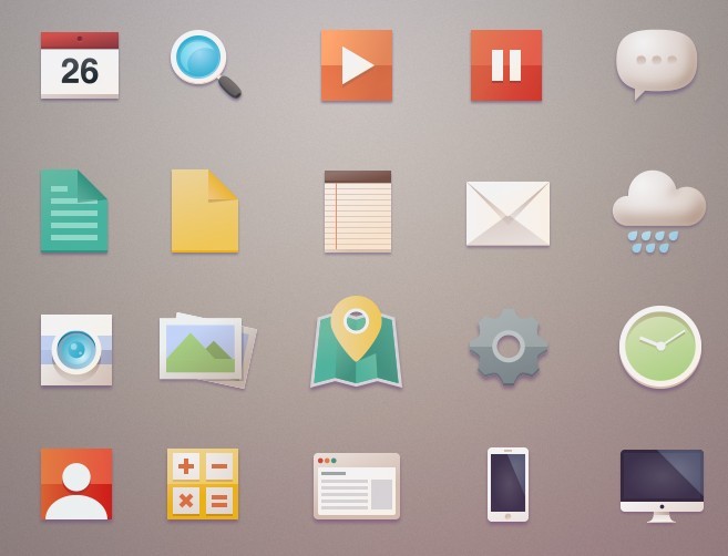 Minimal Flat Web Icon Set PSD