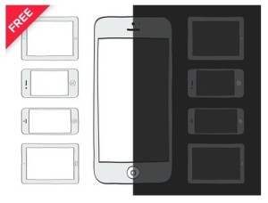 Vector Illustration Of Dark and White Mobile Devices
