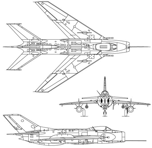 Vector MiG-19 Fighter Aircraft Perspective
