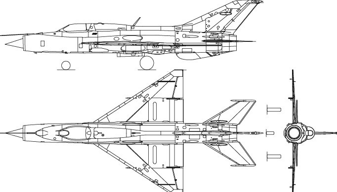Vector MiG-21 Fighter Aircraft Perspective