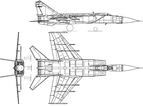 Vector MiG-25 Fighter Aircraft Perspective
