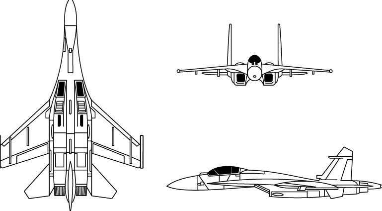 Vector Sukhoi Su-27 Flanker Fighter Aircraft Perspective