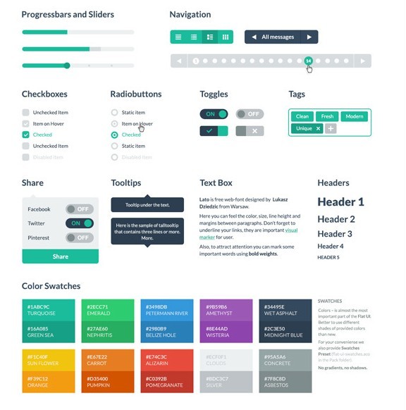 Flat UI PSD and Html