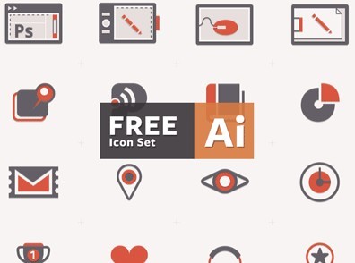 Flat Web Icon Set Vector