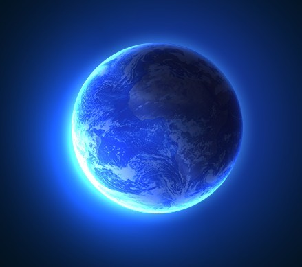 One Layer Style Blue Planet Earth