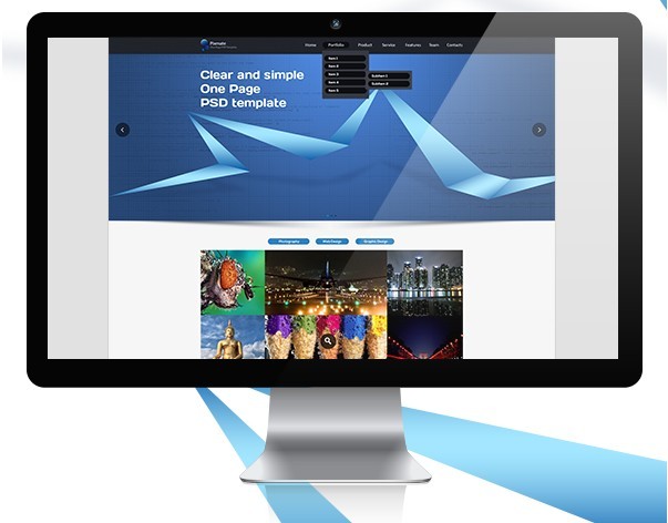 Pixmate - Responsive Web Template PSD