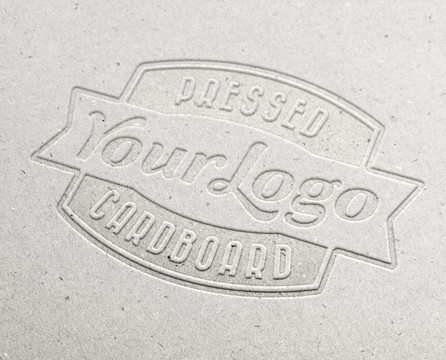 Pressed Cardboard Logo MockUp PSD