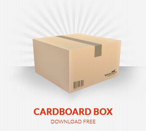 Simple Corrugated Cardboard Box PSD