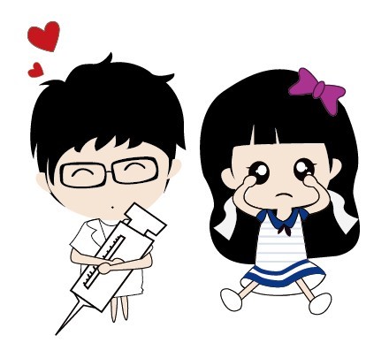 Vector Illustration of Cute Cartoon Boy and Girl