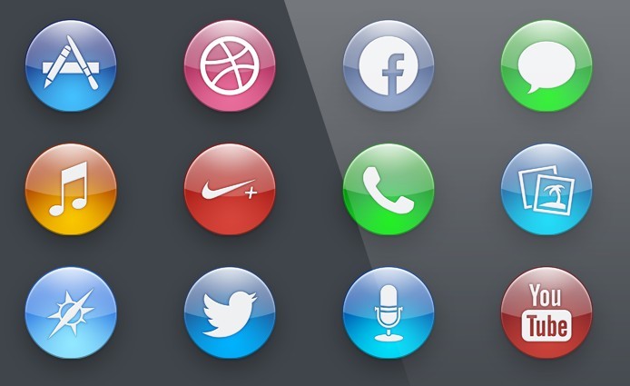 Circular Nano Icons PSD