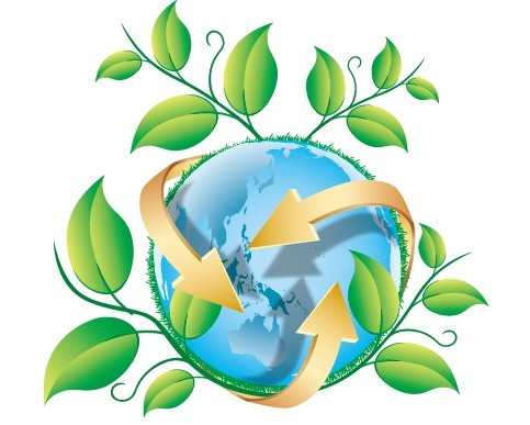 Blue Planet Green Earth Concept Illustration Vector 01