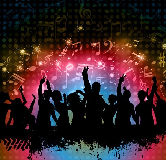 Cool Night Music Party Background Vector 02