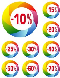 Creative Colored Sale & Discount Labels Vector 02
