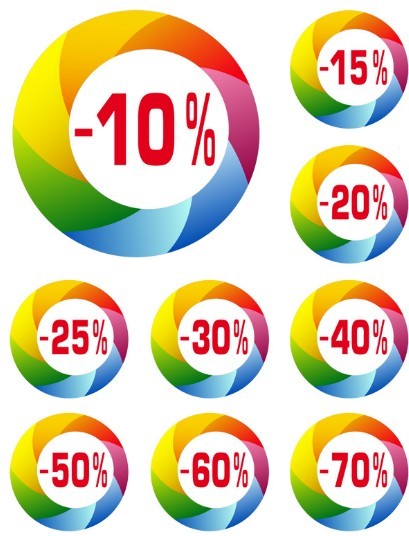 Creative Colored Sale & Discount Labels Vector 02