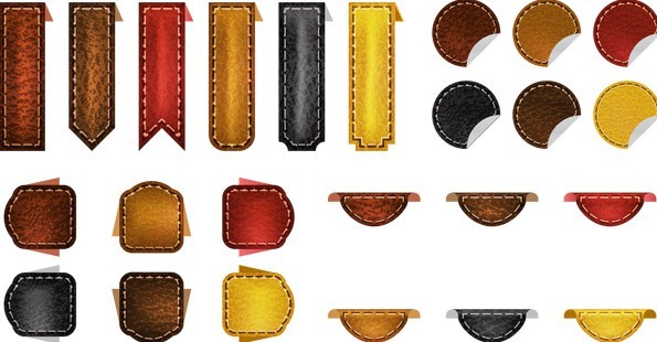 Set Of Vector Elegant Leather Web Elements
