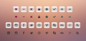 Simple Web & Social Icon Set PSD