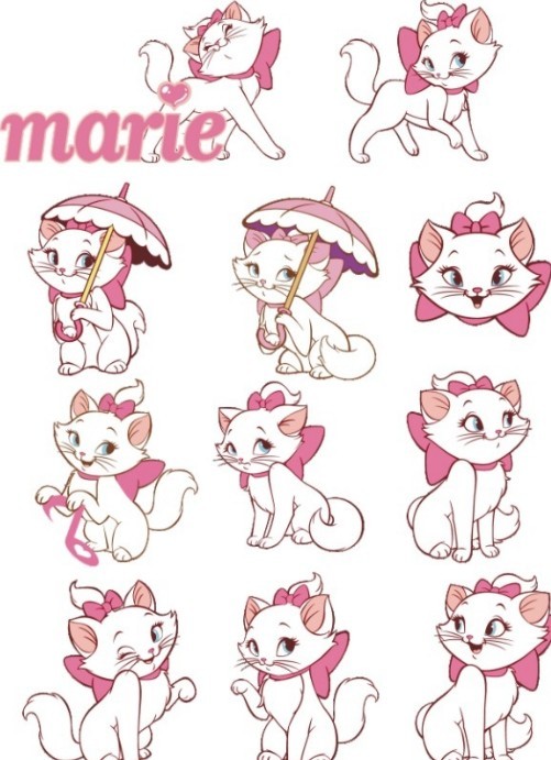 Vector Disney Marie Cat Set 01