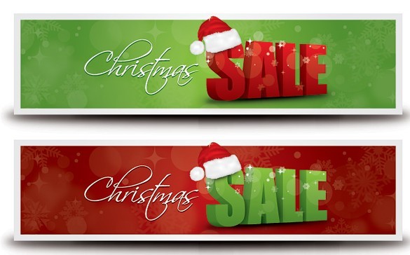 2 Clean Christmas Sale Banners Vector