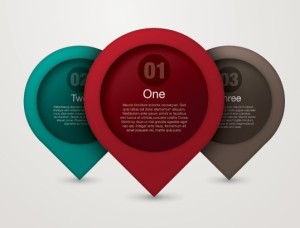 3 Map Marker-Like Number Labels Vector