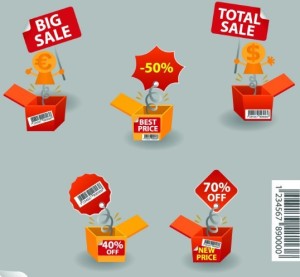Creative Discount & Big Save Boxes Vector 01