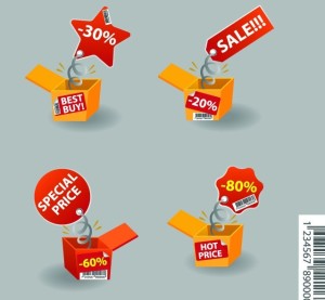 Creative Discount & Big Save Boxes Vector 02
