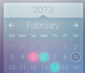 Flat Calendar Widget For Mobile