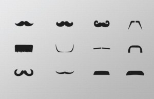Mustache Icon Set PSD