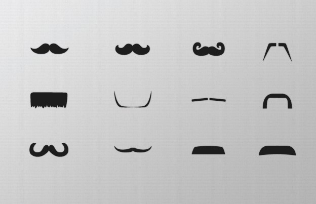 Mustache Icon Set PSD